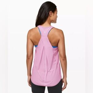 Lululemon essential tank pleated back in pink size 8